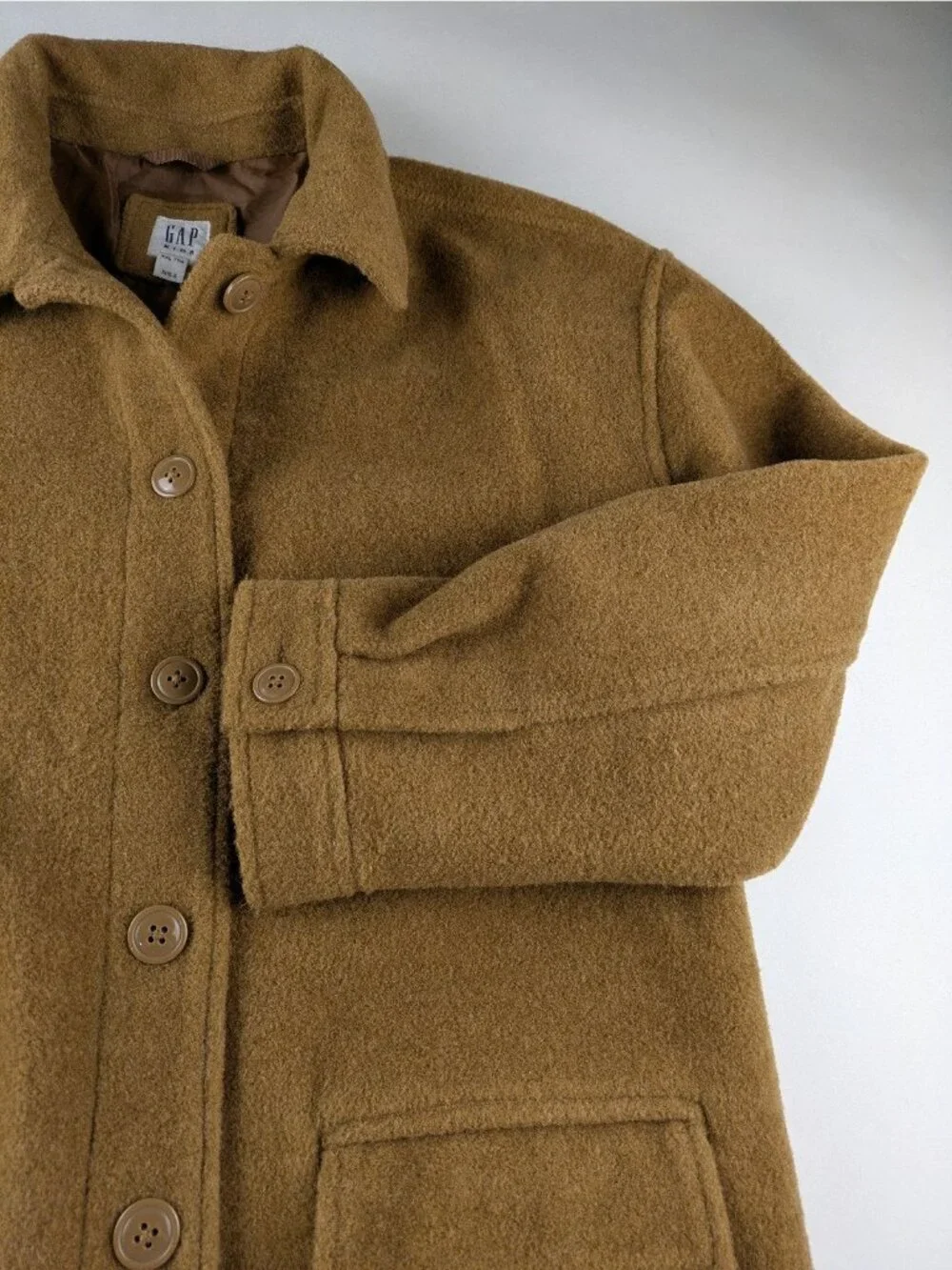 Gap Kids Tan Thick Button Down Coat Girls XXL NWOT